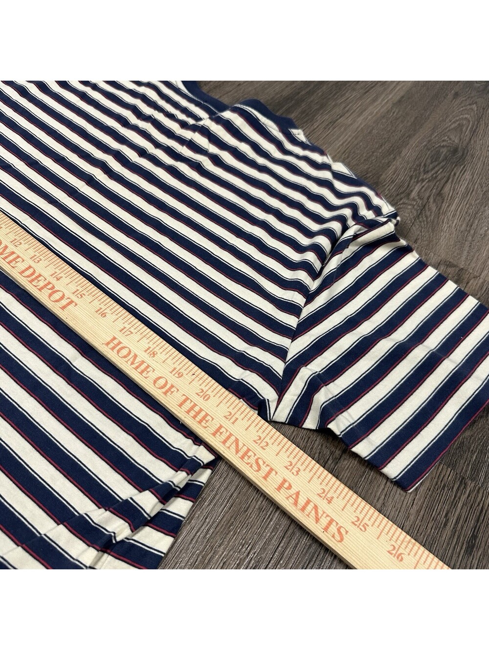VTG Polo Ralph Lauren Men's Large Striped Cotton Crew T-Shirt Navy White USA - Picture 7 of 7